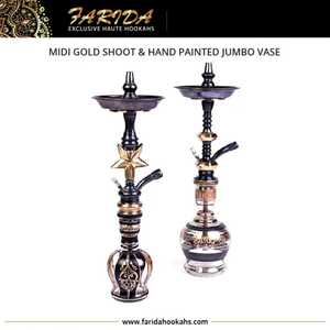 Ensemble de chicha égyptienne traditionnelle de luxe de taille moyenne, gravée à la main, en laiton massif, accessoires complets, laque, chichas en gros - Product Image 2