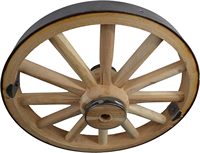 Décoratif-Roue de wagon en bois-Roue de wagon de 18 pouces x 2 pouces-moyeu en bois