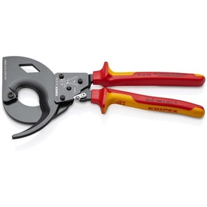 เครื่องตัดสายเคเบิล KNIPEX VDE ความยาวรวม 320 มม. ด้ามจับหลายชิ้นส่วนแบบขัดเงาสำหรับการจัดการและอุปกรณ์เสริมสูงสุด 60 มม. (600 มม.) - Product Image 1