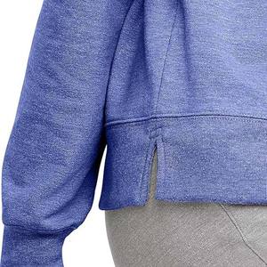 Sudadera ligera de algodón 100% para mujer, cuello redondo, mangas completas, forro polar transpirable, impresión personalizada para otoño, OEM disponible - Product Image 4