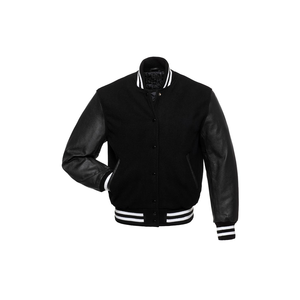 Vestes Letterman de haute qualité pour hommes avec col montant avec logo sur le devant - Product Image 4