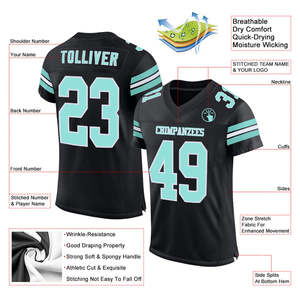 Maillot de football américain coupe athlétique jeunesse adapté à la pratique jeu formation école Club équipe uniforme personnalisé - Product Image 6