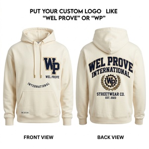Sudadera con Capucha de Algodón Premium para Invierno, 320 GSM, para Logotipo Bordado Personalizado, Estilo Urbano, Bolsillo con Impresión Digital - Product Image 2