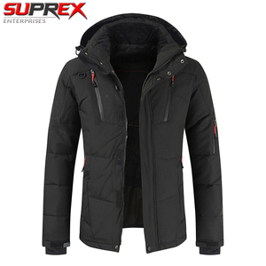 Chaqueta Acolchada de Invierno para Hombre, Impermeable, con Capucha y Cremallera Larga, Cálida, Cortavientos, para Exteriores, Parka Gruesa con Aislamiento, para Senderismo y Viajes - Product Image 2