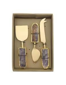 Ensemble de serveur de fromage en métal durable poignée décorative couteau à fromage et épandeur en acier inoxydable élégant pour les repas de fête - Product Image 3