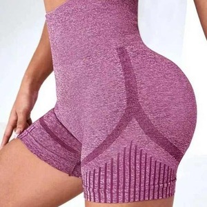 Pantalones cortos deportivos sin costuras para Yoga para mujer, cintura alta, entrenamiento, levantamiento de glúteos, pantalones cortos para correr, ropa elástica para gimnasio - Product Image 4