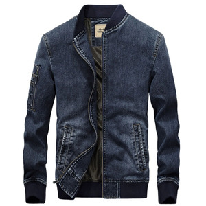 Veste en jean pour hommes confortable de couleur unie 100% coton vêtements décontractés pour l'hiver Streetwear avec logo avant et poches - Product Image 4