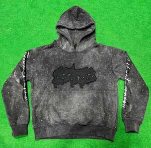 Sweat à capuche brodé en détresse à l'épaule pour hommes respirant et confortable à porter - Product Image 6