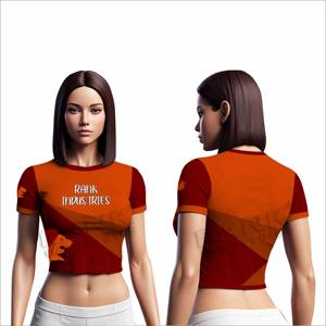 2025 coton Polyester femmes haut court séchage rapide femmes haut court manches courtes femmes haut court - Product Image 2