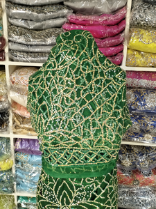 Blouse de créateur indienne en soie brute broderie lourde 5 mètres robe Georges africaine pour femmes printemps hiver tête qualité d'exportation - Product Image 3