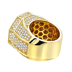 Customized Luxury Fine Hip Hop Jewelry Iced Out 925 Sterling Silver Moissanite <b>Custom</b> <b>Ring</b> for Men Party - Product Image 4