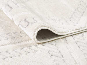 Tapis turc de luxe, fabriqué à la machine, gris et blanc, pelucheux, de qualité supérieure, pour salon, provenant d'un fabricant de Gaziantep. - Product Image 2