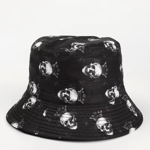 Gorra de cubo con bordado 3D personalizado de alta calidad para hombres y mujeres, sombreros de algodón, sombrero de cubo de secado rápido con nuevo patrón de calavera ancho - Product Image 5
