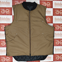 Gilet de travail personnalisé de haute qualité avec col pour hommes Gilet de travail pour hommes Gilets zippés en coton durable avec poches plaquées Gilet en toile de canard