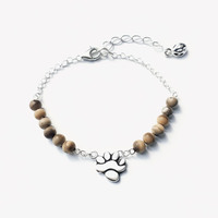 Bracelet personnalisé de patte de chien en argent sterling 925 doré