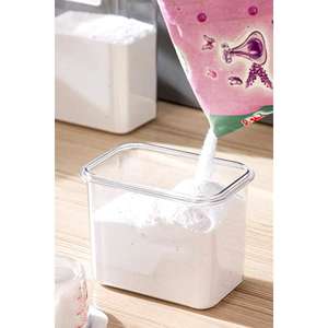 Juego de 4 Recipientes de Almacenamiento de Plástico Transparente Naranja Herméticos, Capacidad de 1.1L para Alimentos, Legumbres, Detergente, Uso Medido, Turquía - Product Image 2