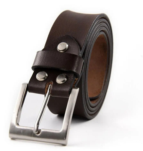 Cinturón de Cuero Genuino, Piel de Vaca, Color Sólido, Hebilla Rectangular Plateada, Estilo Casual y Duradero para Hombre - Product Image 6