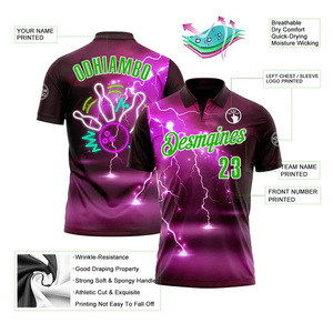 Camiseta Deportiva Polo Sublimada 100% Poliéster de Secado Rápido para Hombre, Camisetas con Cuello, Nombre de Equipo Personalizado, Camisetas de Fútbol - Product Image 5