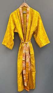 Bata de Casa de seda de lujo con estampado, Kimono Unisex, estilo bohemio, Vestido de playa ligero, ropa de dormir de verano para mujeres y hombres - Product Image 5