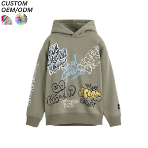 Children's Solid Color Sports Hoodie Customizable Pattern Generation Hair Pullover Sweatshirt Baby 100% Cotton Foreign Trade - Product Image 1