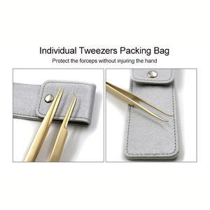 Pince à cils en acier inoxydable de marque privée personnalisée pour dames avec pointe droite et volume poignées de cils en fibre de verre - Product Image 3