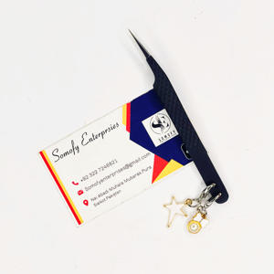 แหนบขนตาปลายสแตนเลสสีดำแหนบต่อขนตาแบบยึดแน่นฉลากตามสั่ง - Product Image 4