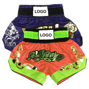 Pantalones cortos deportivos MMA con cordón de poliéster 100% estampados Unisex, ropa de boxeo de lucha elástica lisa para adultos, hombres, marciales OEM personalizadas - Product Image 4