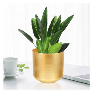 Macetas de metal modernas artísticas de diseño con soporte de suelo, elegante maceta de hierro redonda decorativa para jardín interior, guardería, sala de estar - Product Image 3