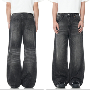 กางเกงยีนส์ขายาวสำหรับผู้ชายทรงสลิมฟิตทรงตรงมีรอยขาดแบบลำลองทันสมัย - Product Image 4