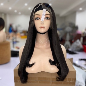 Bonne qualité belles perruques vrais cheveux humains 100% vietnamien cheveux humains os droite couleur noire fermeture perruque 2025 - Product Image 2