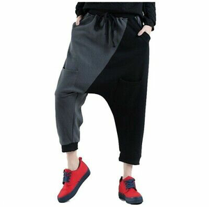 Pantalon de survêtement respirant noir à taille élastique et entrejambe tombant, personnalisé et élégant, unisexe, 100 % polyester, collection 2024 - Product Image 3