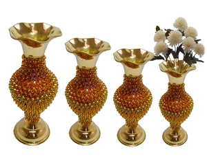 แจกันเหล็กประดับชายฝั่งที่ทันสมัยแจกันอลูมิเนียมทองเหลืองสุดหรูแจกันตั้งพื้นทำด้วยมือสำหรับงานแต่งงานของตกแต่งบ้าน - Product Image 6