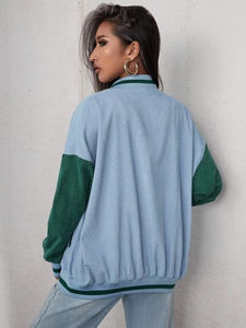 Chaqueta Universitaria de Cuero Personalizada 2025 para Mujer, Chaqueta Corta Transpirable de Forro Polar de Algodón, Chaqueta Universitaria para Mujer - Product Image 2