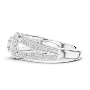 Bague de fiançailles avec halo de diamants de laboratoire ronds taille brillant de 1,64 carat, clarté VVS-VS EF, or 18 carats, 14 carats, 10 carats et argent 925 - Product Image 6