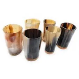 Bất Cow & OX sừng Cup (Glass) với Brass rim acustomized Kích thước và extic Ware giá rẻ giá siêu chất lượng