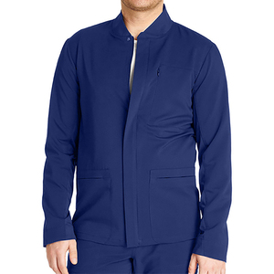 High Quality Custom Logo Doctor <b>Scrubs</b> Men's Hospital <b>Uniform</b> 3 Pocket Zipper Front <b>Scrub</b> Jackets Spandex/Polyester Twill - Product Image 4