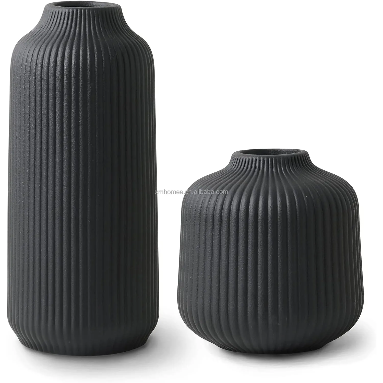 Ceramic Vases Nordic Modern Vase Deco for Pampas Grass Boho Deco for Windowsill Vases Set Black Matt Flower Pot Home Decoration