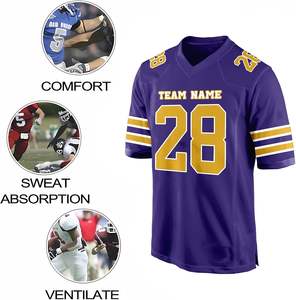 Conjunto de camiseta de fútbol americano con nombre y número personalizados para equipos disponibles en varios tamaños para jugadores jóvenes y adultos - Product Image 3