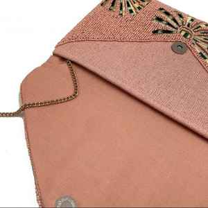 Qualité supérieure rose perle perlée bandoulière chaîne pochette mariage fête sac à main soirée pochette pour les femmes - Product Image 5