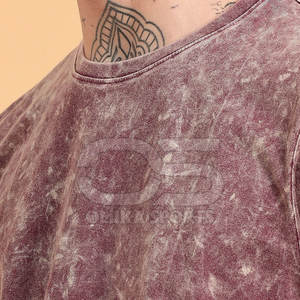 Moda Fit 100% algodón hombres ácido lavado Camiseta cómoda calle Top duradero hombres ácido lavado camiseta - Product Image 6