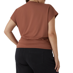 Tops de Yoga de Talla Grande, Estilo Envolvente de Manga Corta, Ropa Deportiva Elástica para Entrenamiento, Fitness, Gimnasio y Deportes - Product Image 2
