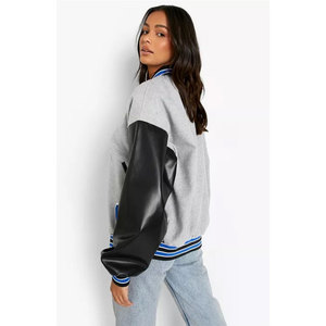 Chaquetas Varsity de Cuero y Lana con Relleno de Algodón Transpirable, Venta al Por Mayor, Nueva Moda de Invierno, Personalizadas para Mujer - Product Image 4