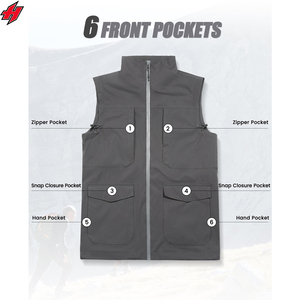 Automne et hiver Sports Slim chaud gilet veste décontractée avec tissu en toile détachable Logo personnalisé broderie nouveau Design de mode - Product Image 3