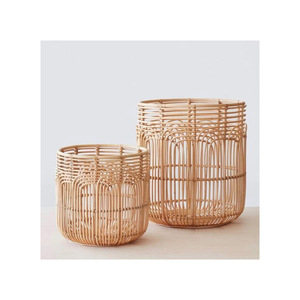2025 Cloth <b>Storage</b> <b>Basket</b> Brown Color Newest Design Round Shape Rattan <b>Basket</b> Use for Home and Hotel in Bulk - Product Image 1