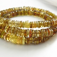 Perle de pierre de tourmaline brun pétrole facettée, multicolore, forme de bouton de roue, 13 pouces, 4-5 mm, trou de 0,35 mm, tierce main