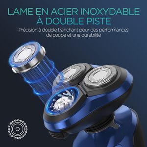 Afeitadora Eléctrica Recargable para Hombre 4 en 1 con Cabezal Giratorio, Recortadora de Barba, Recortadora de Nariz, Cepillo Facial, Inalámbrica, Triple Cuchilla, IPX7 - Product Image 6