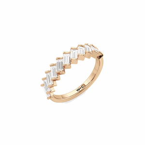 Baguette Cut Diamond Half Eternity Style Banda de compromiso para mujer - Product Image 1