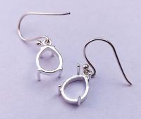 Boucles d'oreilles pendantes semi-montées en argent sterling 925 de haute qualité, forme poire 7x9mm, personnalisables, pour bijoux en résine de cendres