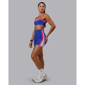 Soutien-gorge de sport fitness avec bretelles réglables - Soutien-gorge d'entraînement yoga imprimé rose fuchsia cobalt XS - Product Image 3
