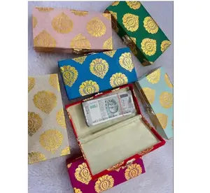 Caja decorativa tradicional para efectivo, Shagun, joyero para bodas, regalos de Navidad, caja de regalo india, regalo de devolución,